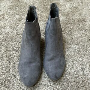Grey suede ankle boots
